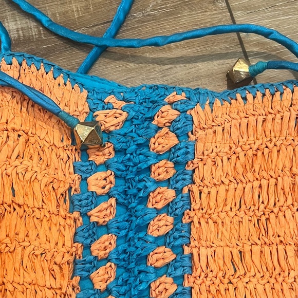 Free People Woven Drawstring Boho Heatwave Mini Bag NWT - Picture 7 of 9